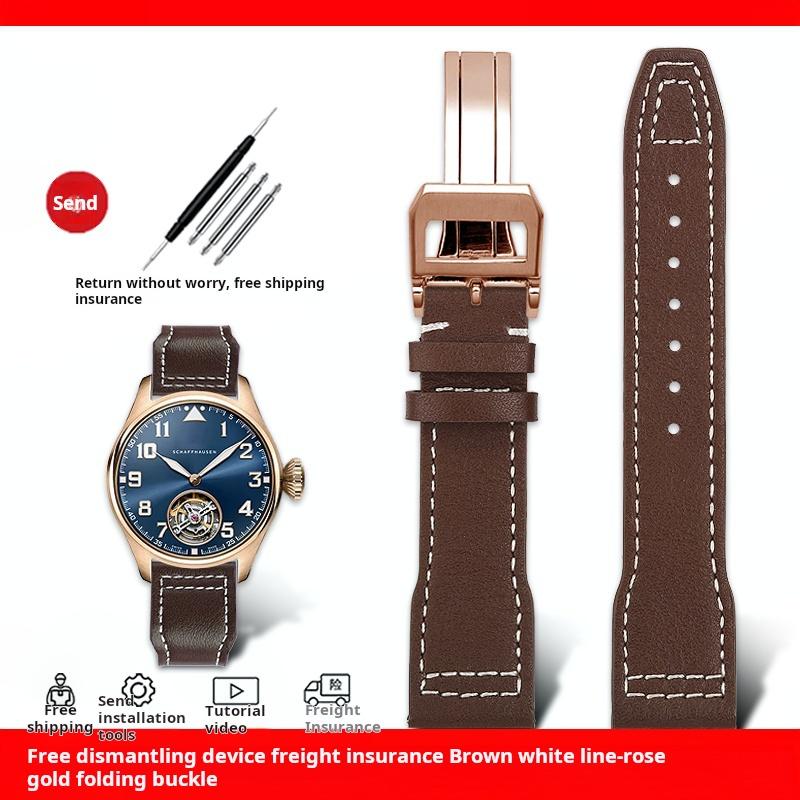 20мм 21мм Коровья Кожа Ремешок для Часов Мужской Для IWC Pilot Маленький Принц Mark 18 Бронза Большой Летающий SpitFire кожаный ремешок для часов аксессуары