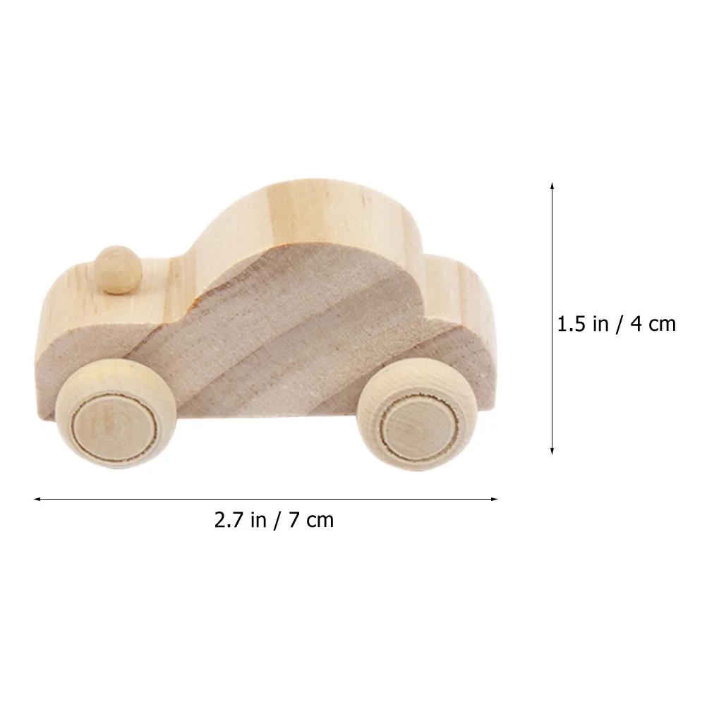 12 шт. Автомобильные DIY Граффити Автомобили Неокрашенные Деревянные Поделки для Раскрашивания Дети Игрушка Флэш Ребенок