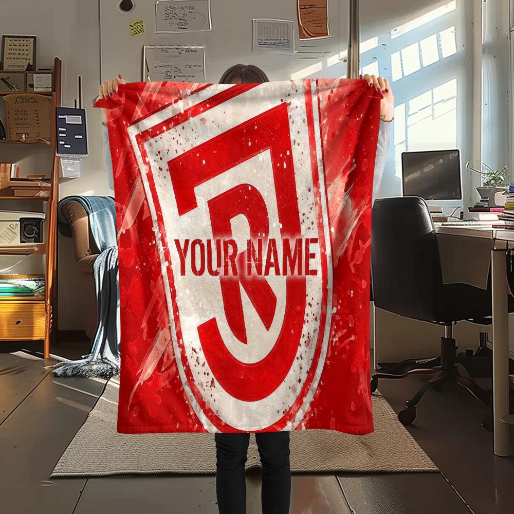 1PC Ssv Jahn Regensburg Custom Name Patterned Flannel Blanket Suitable For All Seasons For Home Decor Warmth And Comfort Gifts Holiday Present
