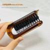 Amber Anti-Static Folding Comb - Compact Pig Bristle Travel Hair Comb, Safe for Scalp