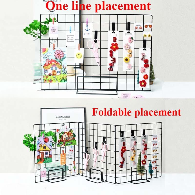 Grid Wall Decoration DIY Hanging Rack Photo Frame Postcards Wall Display Art Storage Basket Home Decor Accessories Storage Rack