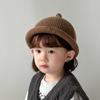 Korean Baby Knitted Hat Solid Color Children's Bonnet Hats Lovely Curled Edge Hat Boys Girls