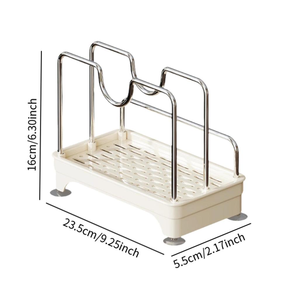 Kitchen Organizer Rack elf Drainage Utensil Holder Multi-Function Countertop Storage Metal Rust-Free Pot Lid Storage Rack