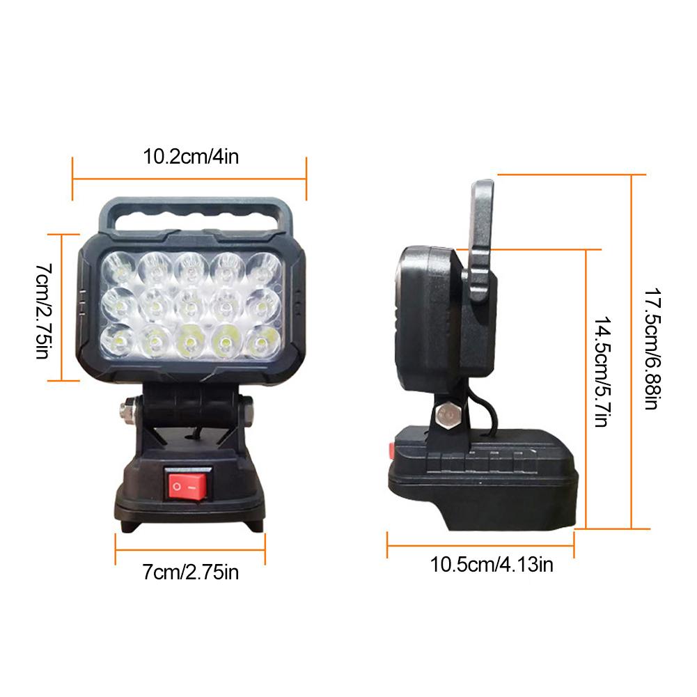 Для аккумуляторов Makita 14.4V 18V Li-ion Аксессуары 15 светодиодов Рабочий свет Лампа Фонарь Прожектор Аварийный инструмент Свет