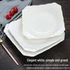 White Porcelain Square Plate for Stir-fry and Hot Dishes - Ideal for Restaurant, Hotel, or Home Use