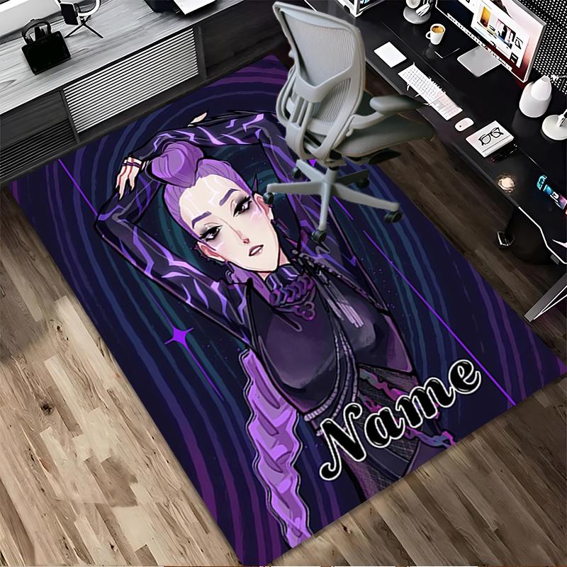 Custom Name Dark Warrior Living Room Non-Slip Area Rug Soft Carpet for Bedroom Kids Playroom Sofa Office Home Decor Doormat
