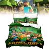 Duvet Minecraft 3d Cover Bedding Set Pillowcase Cartoon Print Double Single