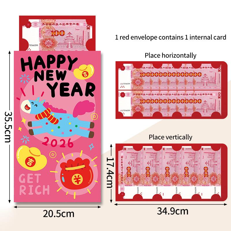 Creative Suprise Big Red Envelope  Horse Year Hongbag Birthday Wedding Red Envelope Lucky Money Bag Spring Festival Gifts