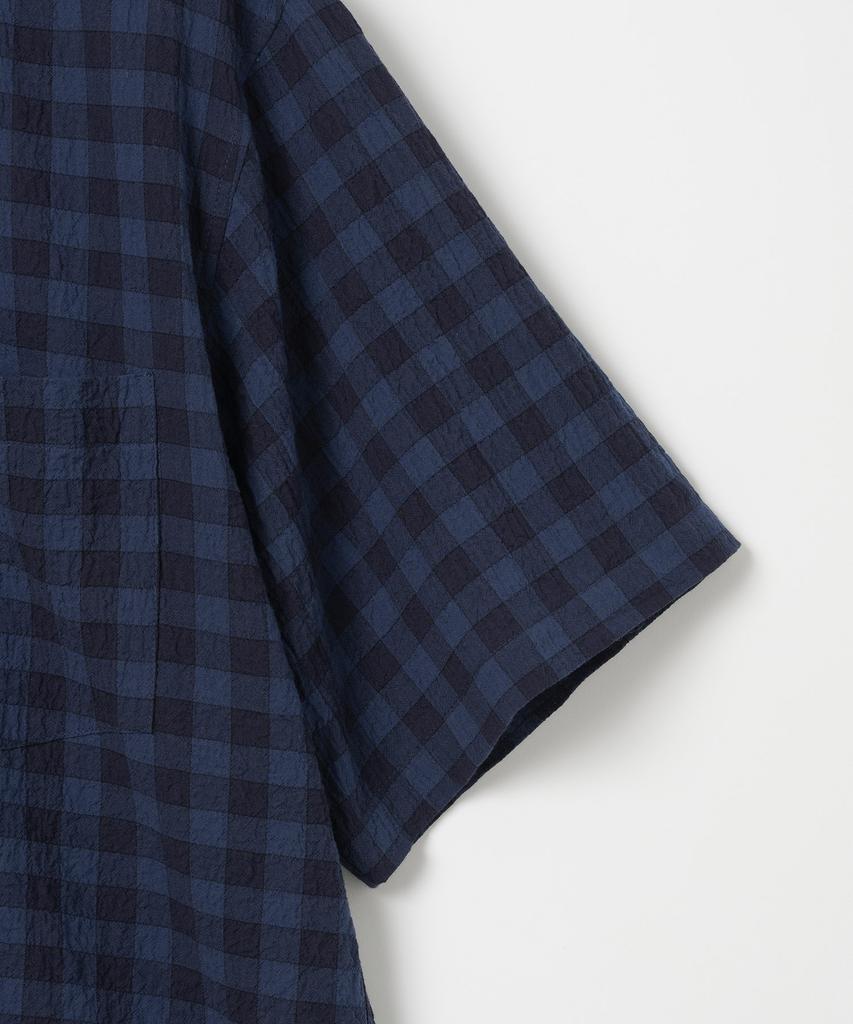 MILLO ARCHIVE Wade Pattern Half Shirt [Blue]