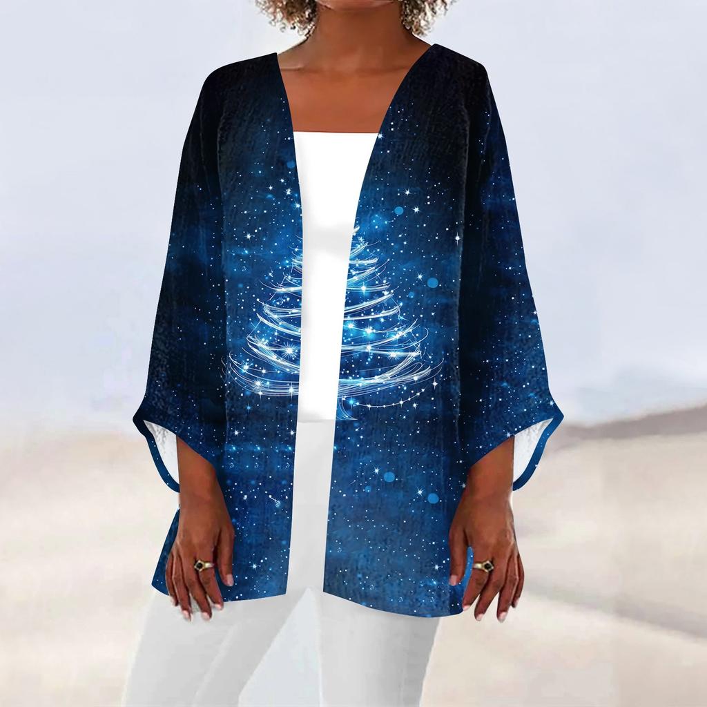 Женская повседневная модная легкая куртка средней длины с принтом, кардиган