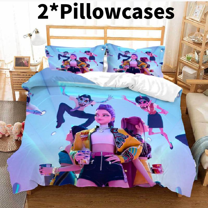 Охотники на демонов K-pop Цифровая печать Пододеяльник Наволочка Комплект Постельное белье для спальни