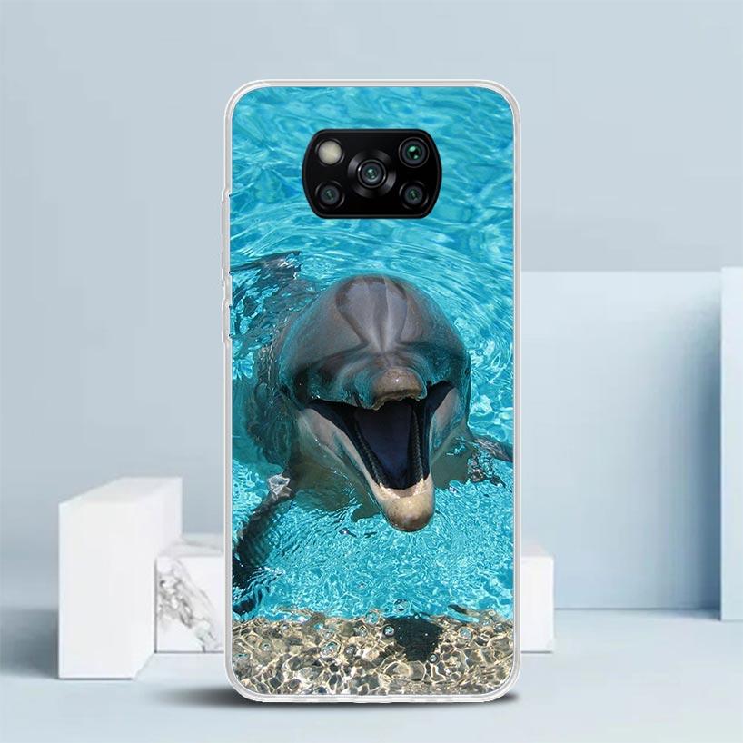 Чехол для телефона с милым дельфином, морским животным, для Xiaomi Poco F7 Ultra X5 X6 X7 Pro M7 Redmi 15C 15 13C 13 12C 12 10C 10 10A 9 9C 9A 9T C