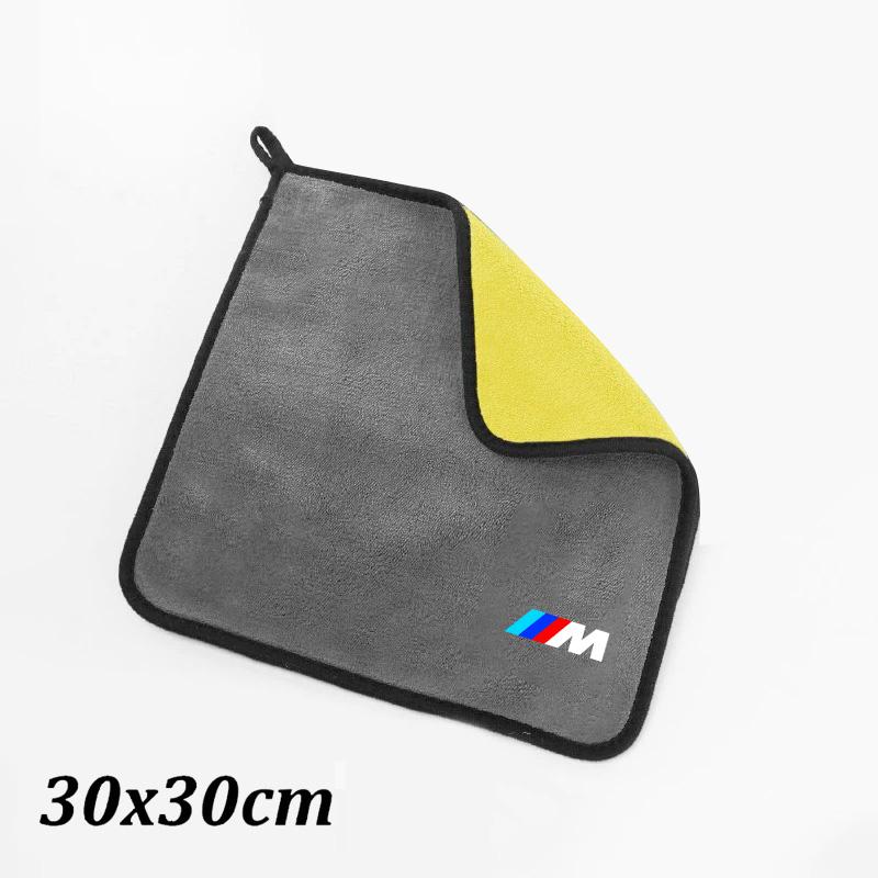 NDQB9 Stickers Decals Microfiber Towel Car Logo Cleaning Cloth Car Wash Accessories For BMW M Performance E46 E90 E60 F20 X1 F10 F30