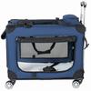 2-in-1 Foldable 60cm Carrier for Medium to Large Dogs, Transport Bag with Wheels, Box with 3 Doors and Mesh Windows, for Indoors, Outdoors and Travel