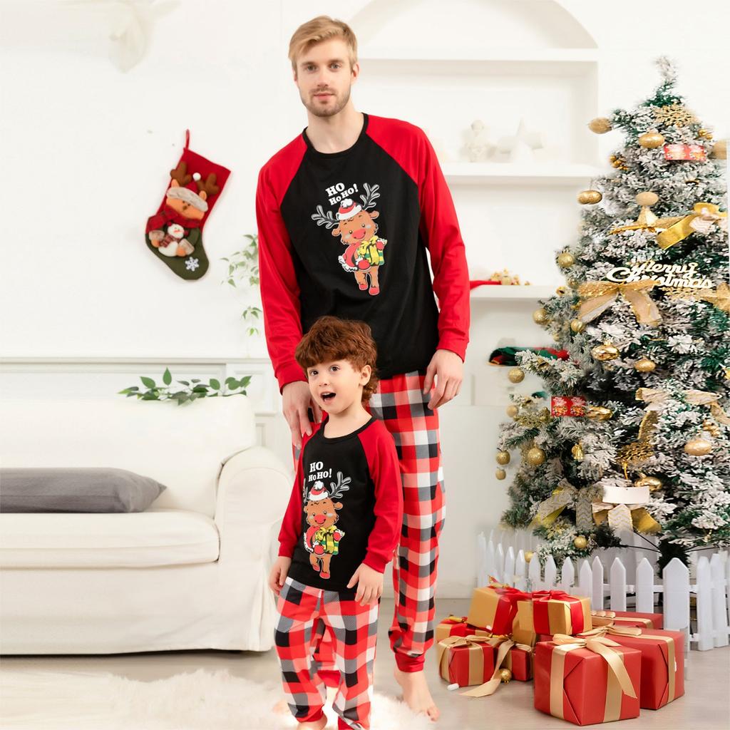 Рождественский семейный комплект для родителей и детей с домашним принтом РОЖДЕСТВЕНСКАЯ ПИЖАМА, комплект из двух предметов