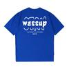 Wassup Trendy Brand Heavyweight American Letter T-Shirt for Men, Summer Loose Fit Pure Cotton Couple Trendy Tee Short-Sleeve Top