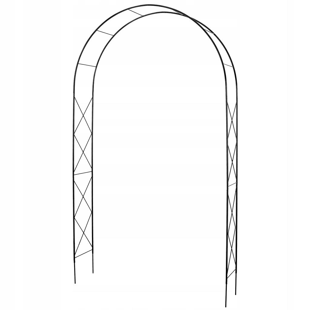KADAX Pergola Ogrodowa metalowa Łuk Na Róże Pnącza Kwiaty Podpora Kwiatów 255cm