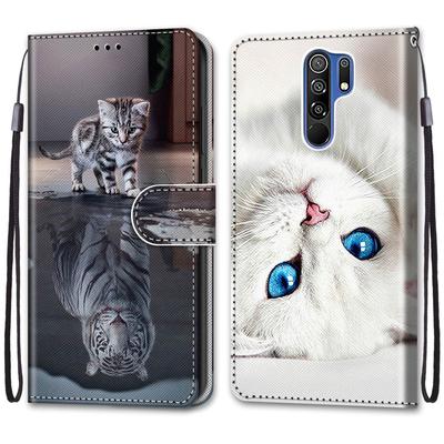 Модный расписной узорный чехол-книжка с ремешком для iPhone Samsung Huawei Honor Xiaomi Redmi OPPO Realme Moto Asus