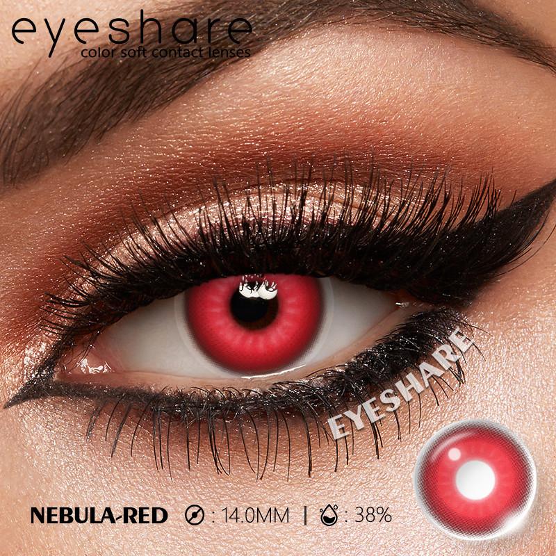 Eyeshare 1 Pair Red Vampire Cosplay Contact Lenses For Eyes Halloween Coser Eye Makeup Lenses Beauty Students