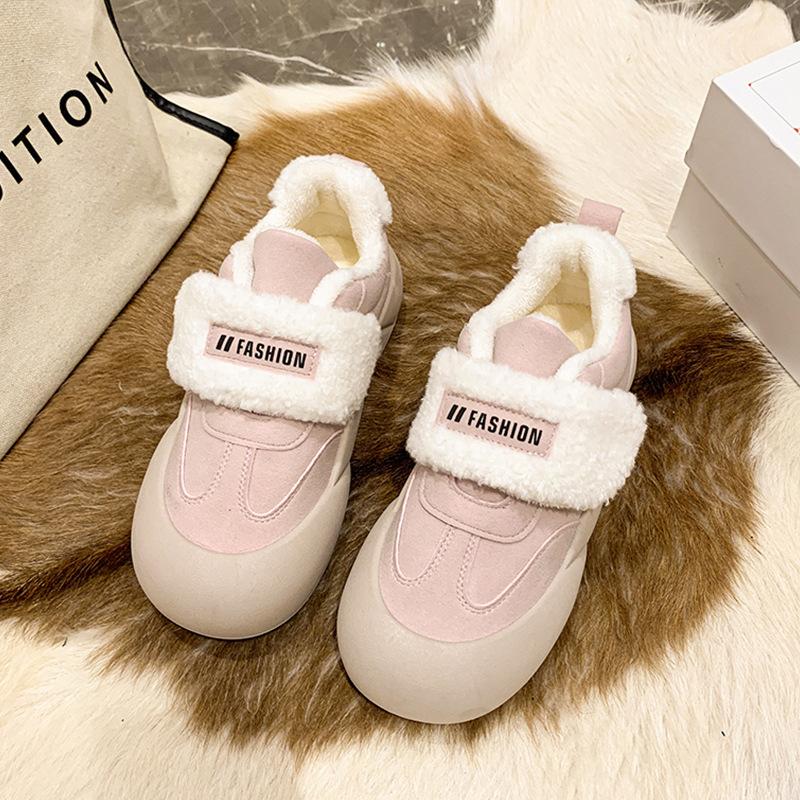 Женские зимние лоферы на подкладке из искусственного меха, уличная домашняя нескользящая теплая обувь, повседневная легкая женская обувь на плоской подошве с плюшевой подкладкой