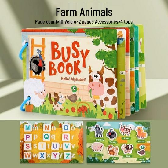 Развивающая книжка для малышей: Карточки на липучках для раннего развития и детского сада