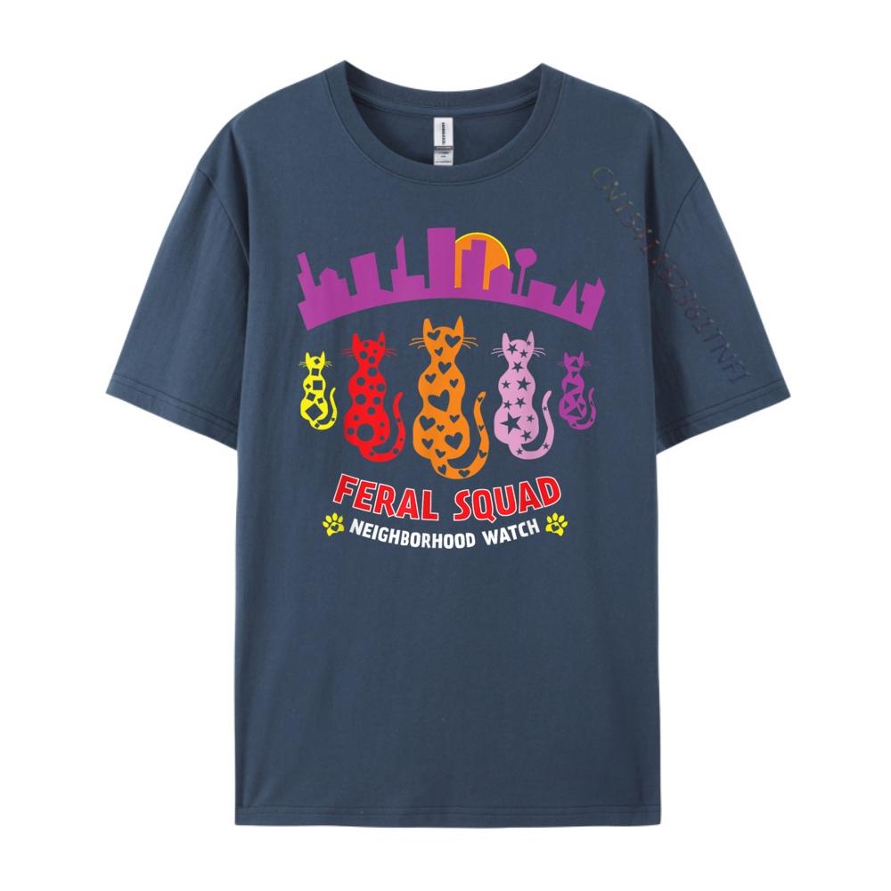 Feral Cats Squad Cat Rescue Tnr Cat Lady Cat Mom Oversized T Shirt Men Streetwear Normal