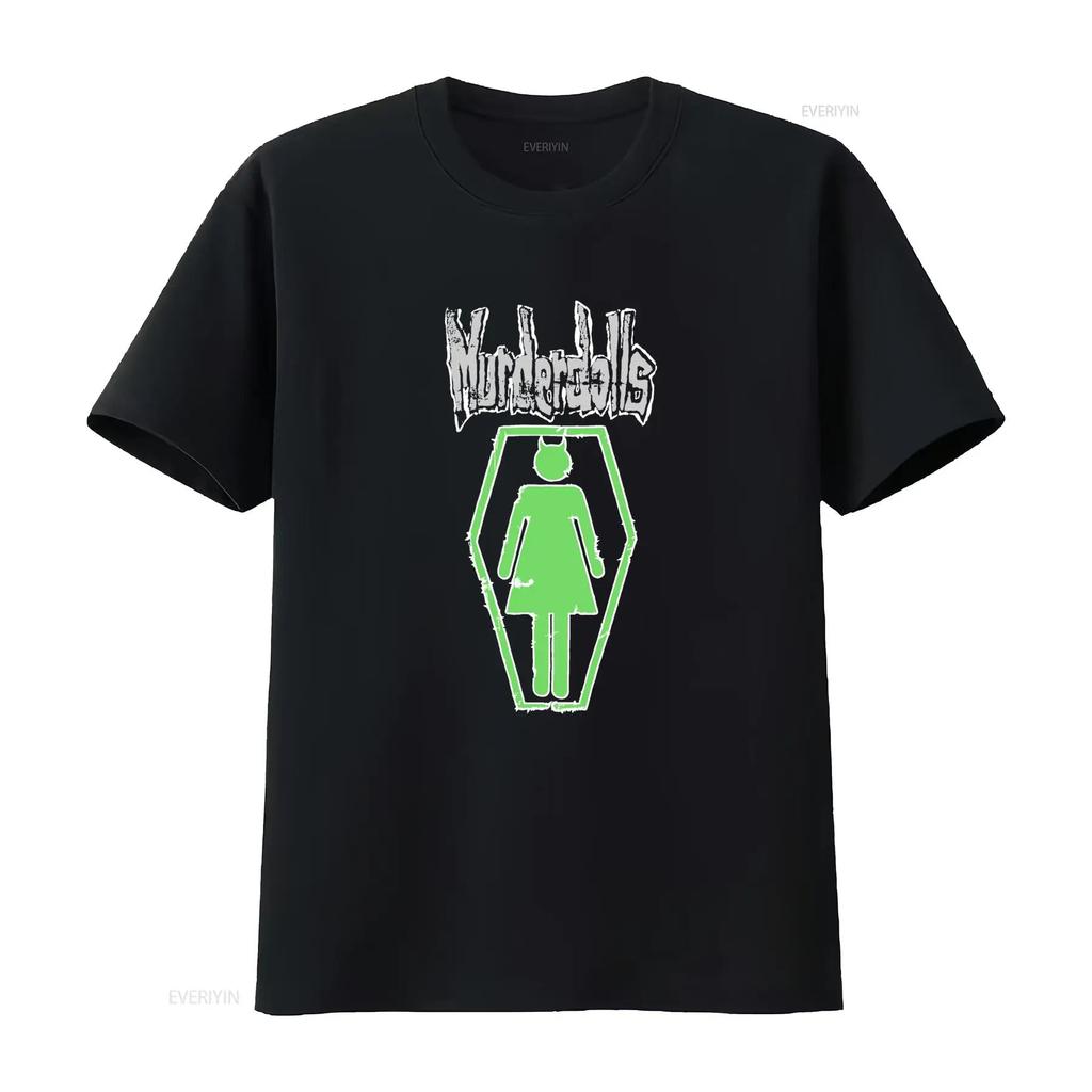 Винтажная футболка Murderdolls Green Coffin Girl Уникальный готический рок-дизайн для мужчин и женщин винтажная стильная с эффектом потертости и растяжки