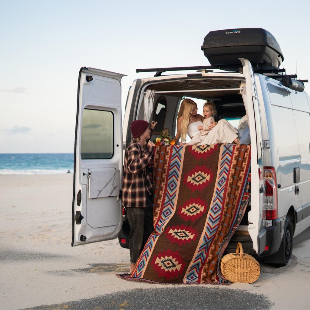 Уличный Путешественнический Плед для RV в Пустыне Vanlife Пеший Туризм Мягкий Уютный Легкий Плед для Кемпинга Пикника Пляжа Подходит для Всех Сезонов