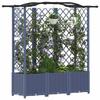 Raised Garden Bed with Trellis and Hanging Roof Gray 163 x 40 x 141 cm PP