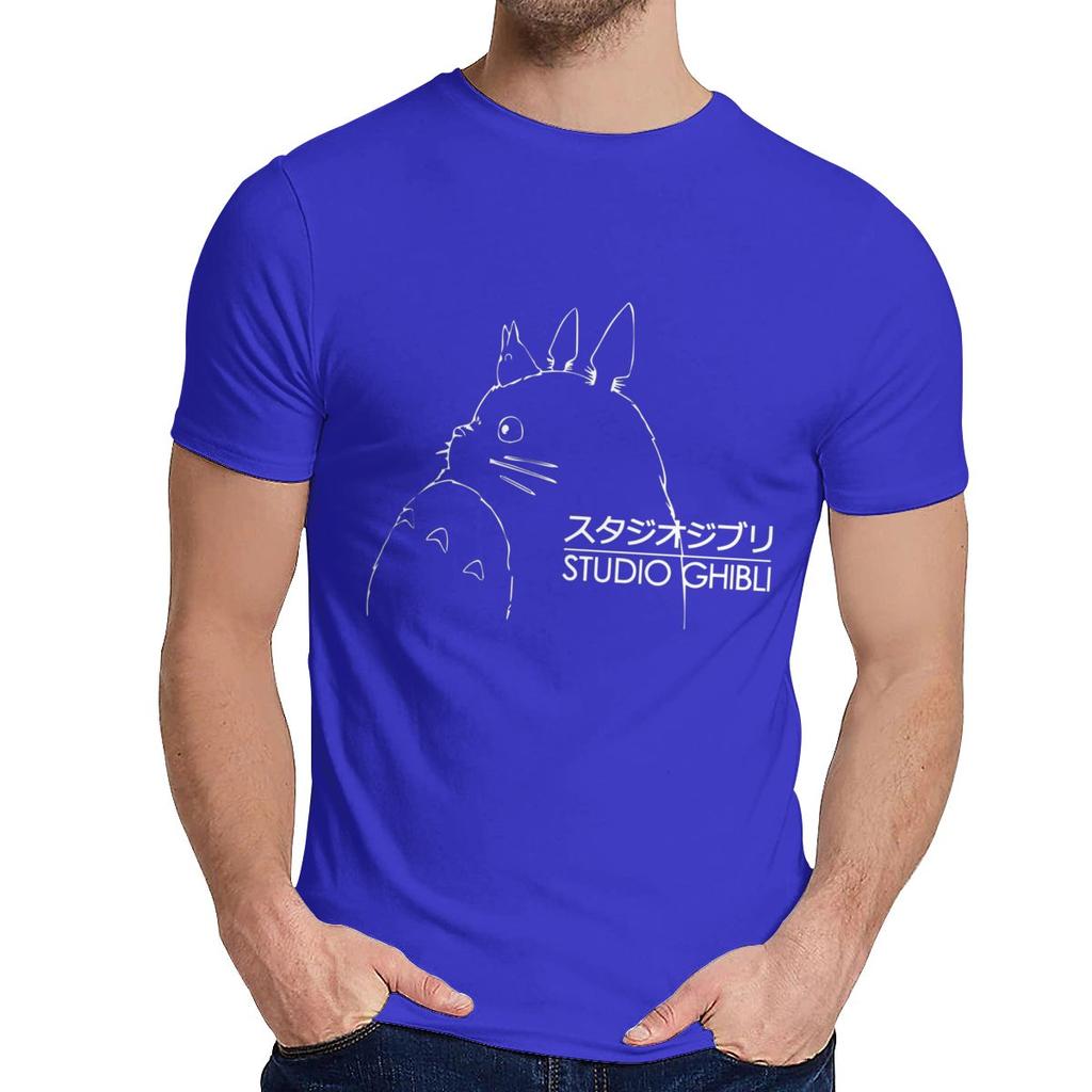 Studio Ghibli Totoro Miyazaki Hayao T Shirt Round Neck Casual Men S Retro Cotton S 6Xl