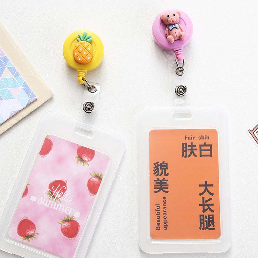 Supplies Cartoon ID Badge Holder Clip ID Name Holder Credit Card Holder Clip Retractable Badge Reel