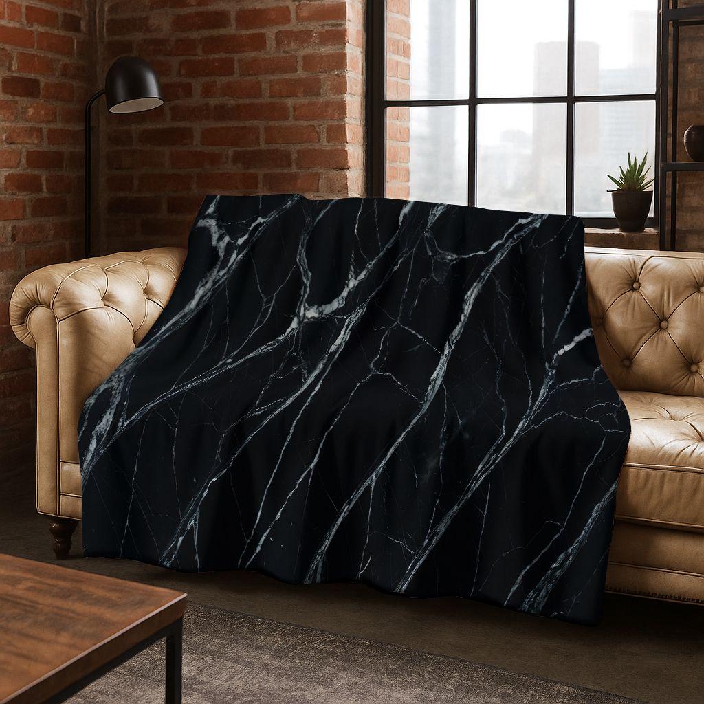 Роскошное Черно-Зелено-Золотое Мраморное Разноцветное Каменное Текстурное Искусство Фланелевое Одеяло, Уютное Мягкое Плед для Дома Спальни Кровати Дивана