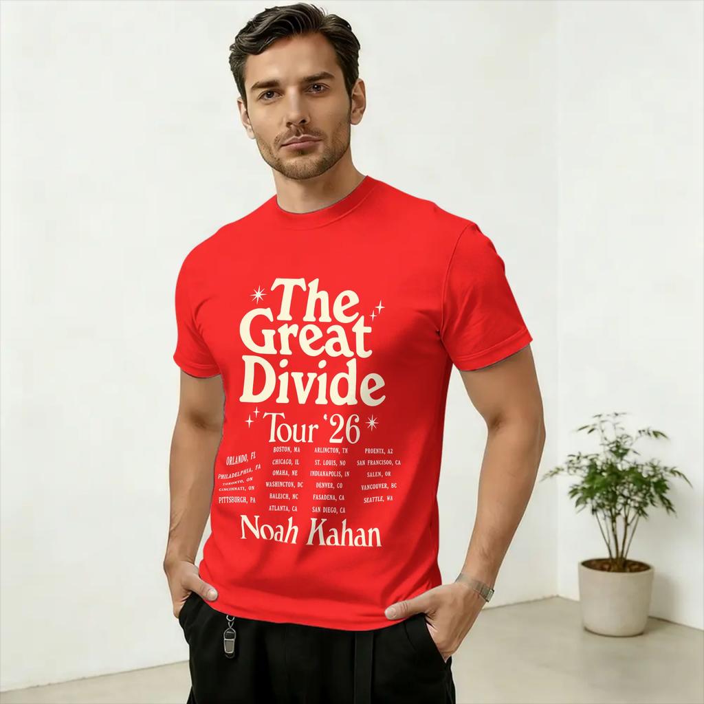 Noah The Great Divide Kahan Tour 2026 T Shirt Unisex's 100% Cotton Fashion for Male T-Shirts Crew Neck Tee Shirt Clothing Printed