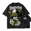 Dandadan Turbo Granny Lucky Cat Form Washed Summer 2026 Anime T-shirt, Harajuku Streetwear, Oversized, Short Sleeve, for Fans,Unisex,gift,Top