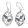 Charm gift Chic Hook Dangle Multi-Gemstone Ear Stud Rainbow Moonstone Earrings Leaf