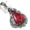Подвеска из стерлингового серебра 925 пробы с натуральным родонитом ручной работы 2,36 дюйма R6B65