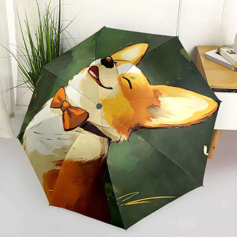 1 шт. Стильный Автоматический Зонт для Собак с Кнопкой Открытия/Закрытия Одним Касанием, Ветрозащитная Конструкция, Легкий Портативный Зонт для Женщин и Мужчин6075