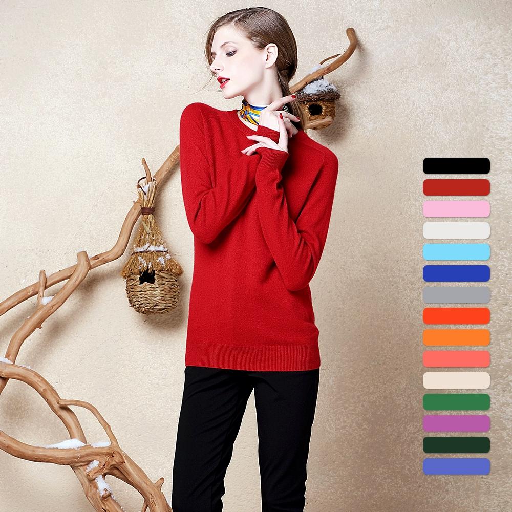 Женский кашемировый свитер с круглым вырезом для тепла и комфорта вязаный свитер с длинными рукавами