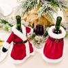 Gift Santa Claus Wine Bag Red Clothes Wine Bottle Cover Velvet Dress Champagne Pouch New Year