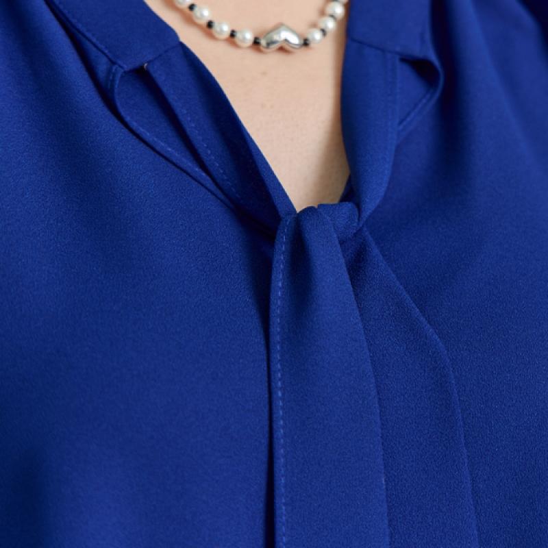 MAXZA Шифоновая блузка с оборками и завязками-лентами 7/8 Zd07qb600on