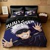 Jujutsu Kaisen Pattern Bedding Quilt Set Quilt Cover Pillowcase Home Birthday Gift(1 * duvet cover + 2 * pillowcase, without core)