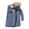 New Winter Men's Business Casual Hooded Down Jacket Loose Plus Size Keep Warm Epaulettes Printing