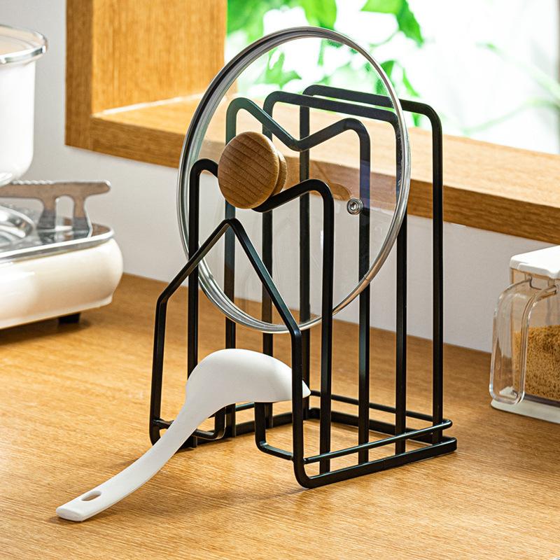 Rack Shelf Stand Multi Layer Space Saving Rustproof Cutting Board Practical Kitchen Organizer Pot Lid Holder Iron Art Home Rack