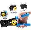 RJ45 Crimping Tool Ethernet Crimper Cat6 Cat5 Cat5e RJ45 Pass Through Connectors R11/RJ12 Regular Ends with 50Pcs Connectors 50Pcs Covers