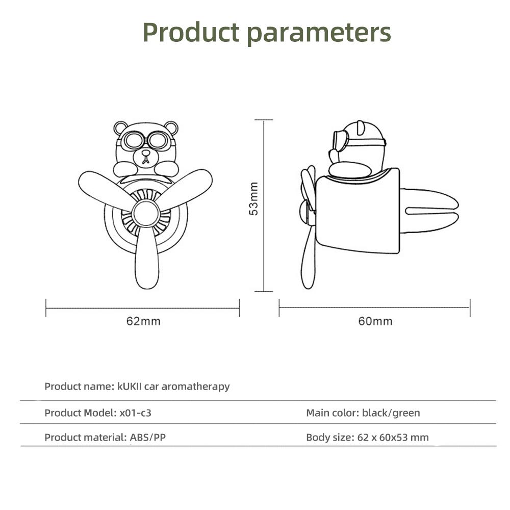 Освежитель воздуха для автомобиля Cute Bear Pilot | Вращающийся пропеллерный диффузор | Стойкий аромат