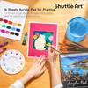 Shuttle Art acrylic paint 54 piece set 30 color paint set wooden easel canvas board brush palette brush washing bucket quick drying Water resistant