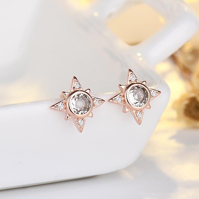 New 925 Sterling Silver High Quality Zircon Stud Earrings for Women Exquisite Student Girlfriend Jewelry Accessories Wedding