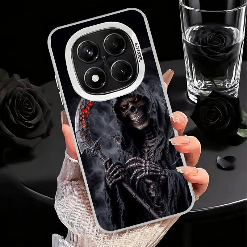 Смерть Жнец Череп Коса Мягкий Чехол для Телефона для Xiaomi Redmi Note 13 14 15 Pro Plus 12S 12 11S 11 11T 10S 10 Ударопрочный Чехол