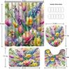 4Pcs Shower Curtain Sets,Colorful Flower Bathroom Curtains Shower Set, Bathroom Decor Sets,Shower Curtain for Bathroom with Rugs