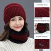 Warm Hat Solid Color Hats Bib Velvet Wool Hats Hats Scarf Sets Knitted Hat Women Hat Beanie Cap